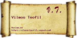 Vilmos Teofil névjegykártya
